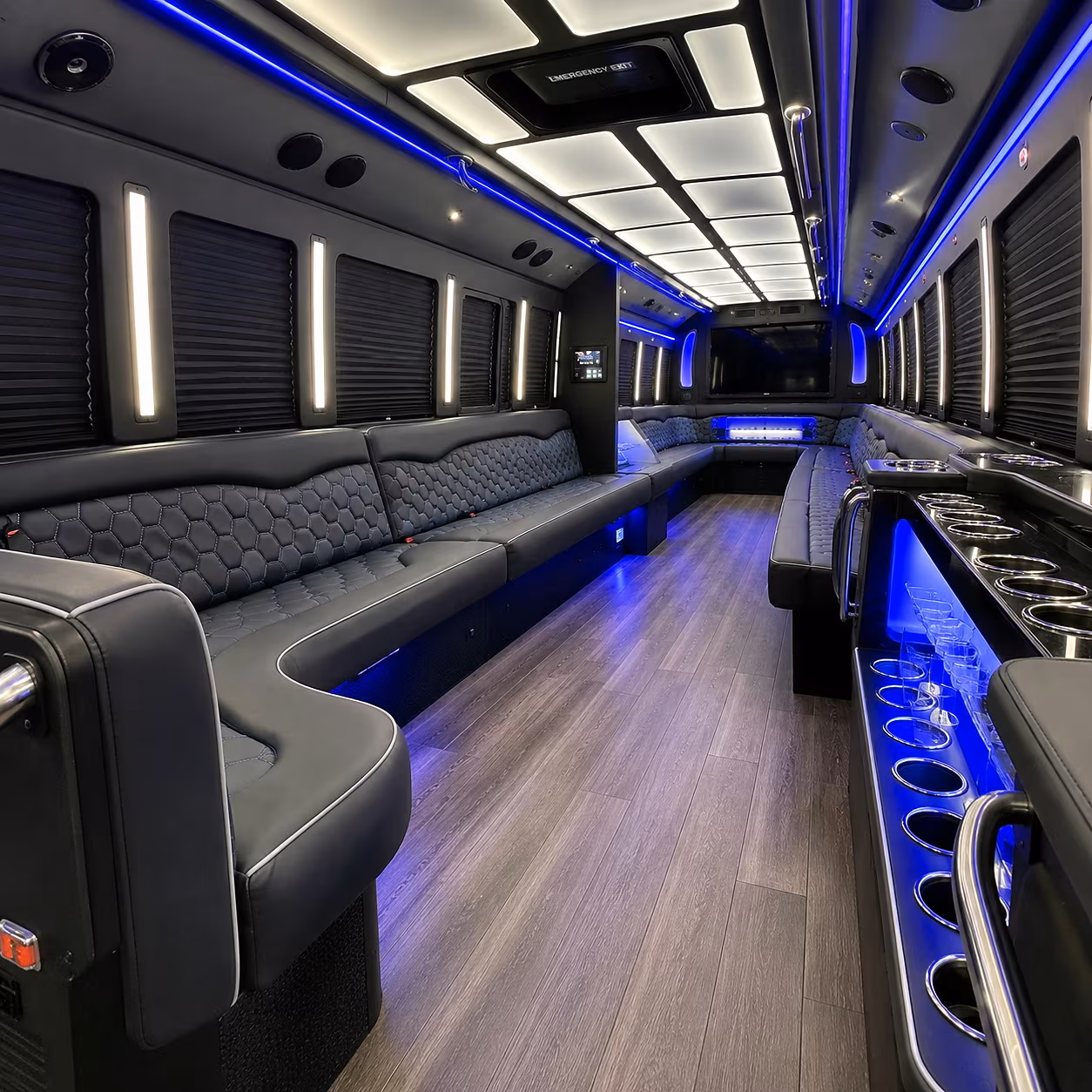 Boynton Beach Prom & Homecoming Transportation party bus interior